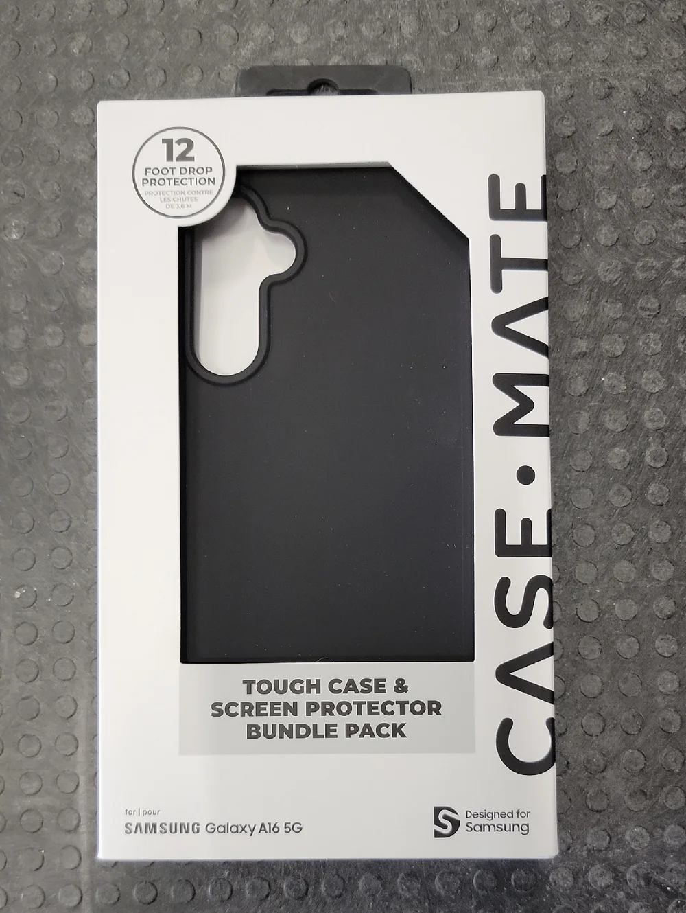 Case-Mate Bunsle Samsung A16 Black Tough Case & Screen Protector Bundle Pack